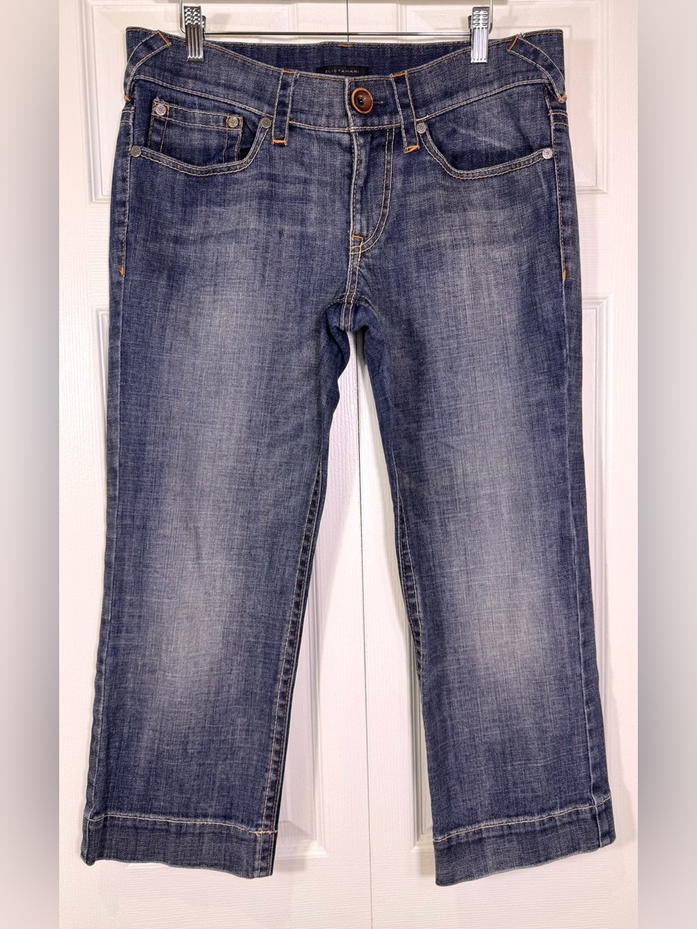 Elie Tahari Dark Wash Cropped Capri Jeans Women’s Size 16 Approx EUC